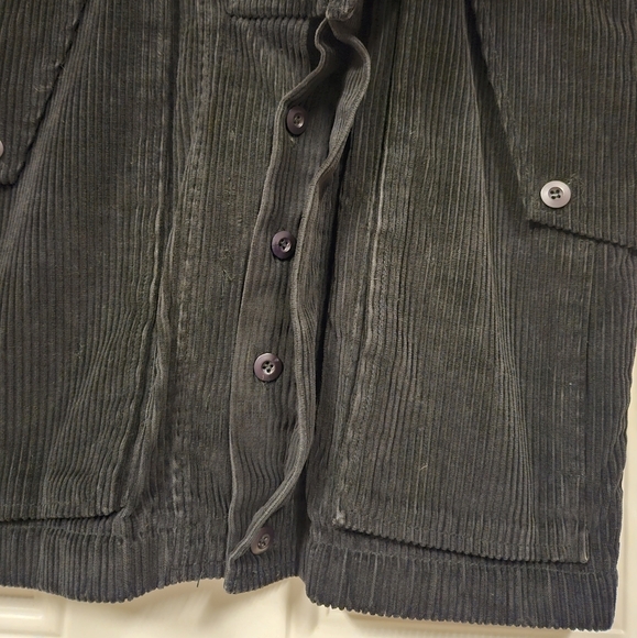 biker boho Retro black corduroy sweater vest jacket size S - Picture 8 of 10